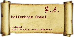 Helfenbein Antal névjegykártya